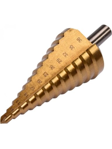 Grąžtas metalui pakopinis HSS 6-38mm Yato | 8; 11; 14; 17; 20; 23; 26; 29; 32; 35; 38mm