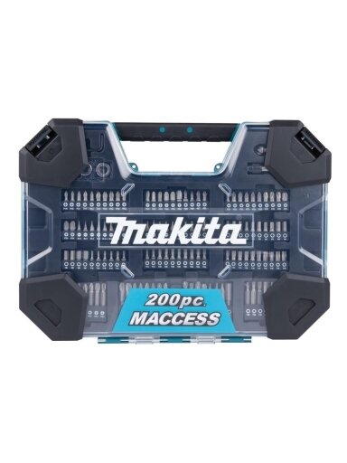 Grąžtų ir sukimo antgalių rinkinys Makita 200 vnt