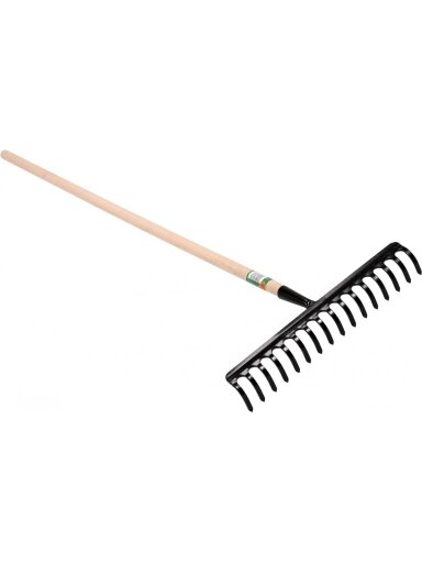 Grėblys mediniu kotu Flo | 140cm 16 dantų Grėblys mediniu kotu Flo | 140cm 16 dantų