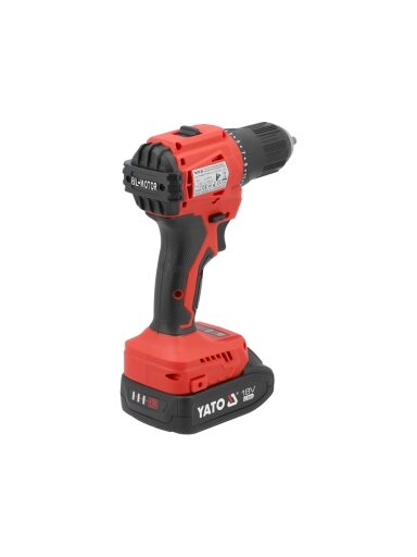 Gręžtuvas-suktuvas akumuliatorinis 18 V 45 Nm 2×2,0 Ah YATO (YT-8277905)