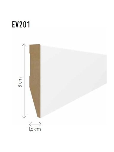 Grindjuostė MDF EVERA (EV201) balta | 80mm, 2.4m Grindjuostė MDF EVERA (EV201) balta | 80mm, 2.4m