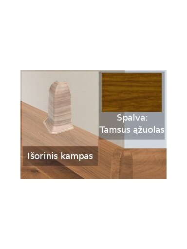 Grindjuostė termoplasto Vox, (08) tamsus ąžuolas | Kampas SMART FLEX / IZZI, išorinis