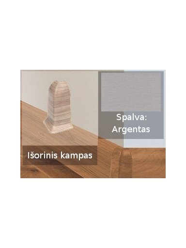 Grindjuostė termoplasto Vox, (63) argentas | Kampas SMART FLEX / IZZI, išorinis