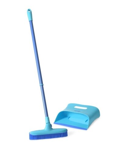 Grindų šepetys su semtuvėliu Spontex Catch & Clean, mėlyna