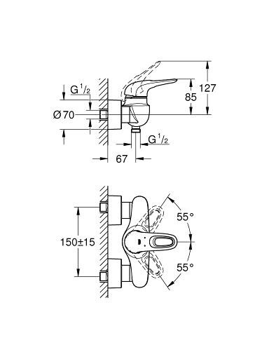Grohe Eurostyle New dušo maišytuvas, baltas
