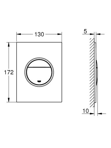 Grohe Nova Cosmopolitan S WC klavišas, chromuotas