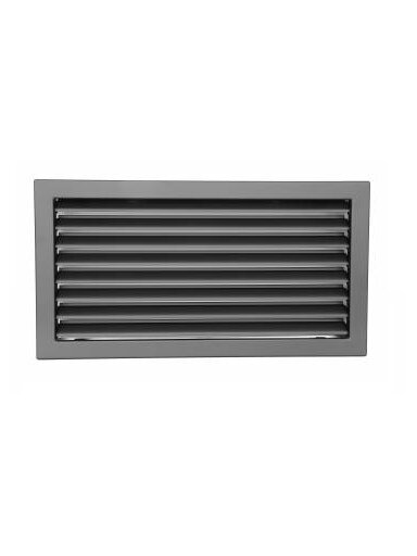 Grotelės VENTLAB 450x240, fiksuotos žaliuzės, juodos