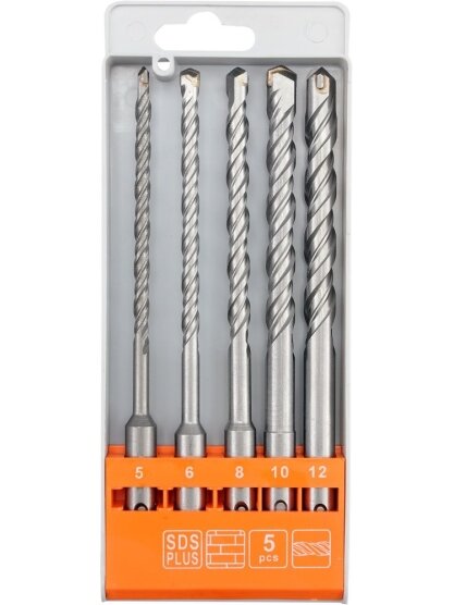 Gražtų rinkinys betonui SDS+, 5vnt. Sthor | skersmuo: 5, 6, 8, 10, 12 mm Gražtų rinkinys betonui SDS+, 5vnt. Sthor | skersmuo: 5, 6, 8, 10, 12 mm