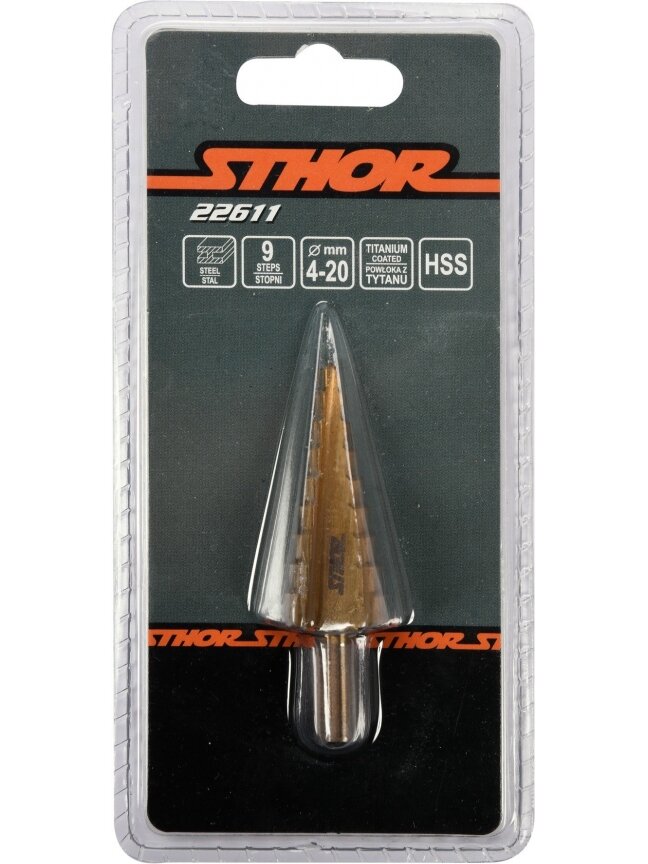 Grąžtas metalui pakopinis HSS 4-20mm Sthor | 4; 6; 8; 10; 12; 14; 16; 18; 20mm 5 Grąžtas metalui pakopinis HSS 4-20mm Sthor | 4; 6; 8; 10; 12; 14; 16; 18; 20mm 5