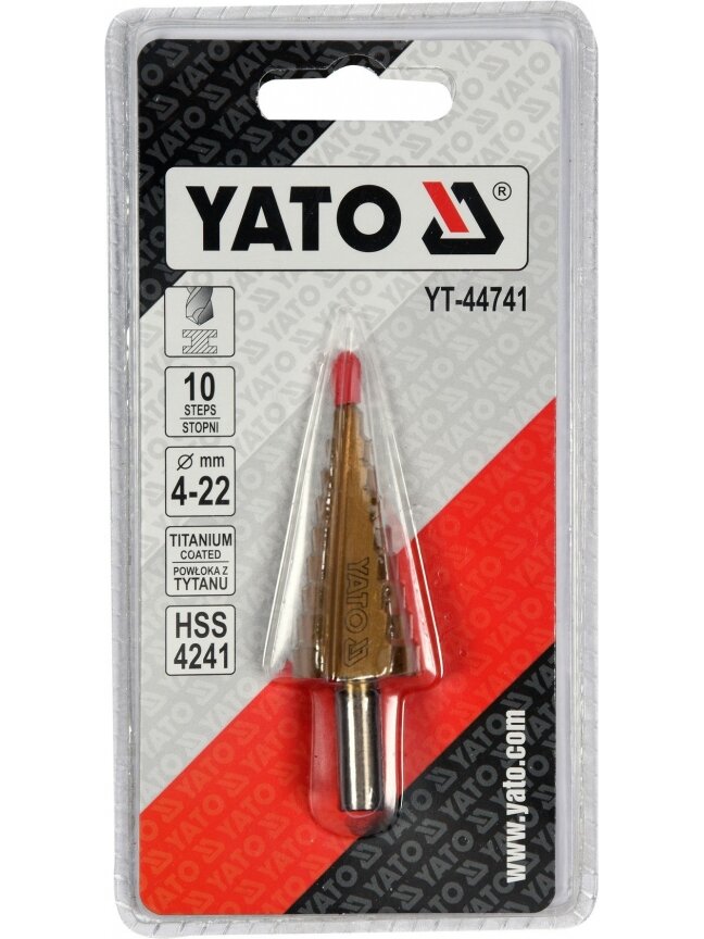 Grąžtas metalui pakopinis HSS 4-22mm Yato | 4; 6; 8; 10; 12; 14; 16; 18; 20; 22mm 5 Grąžtas metalui pakopinis HSS 4-22mm Yato | 4; 6; 8; 10; 12; 14; 16; 18; 20; 22mm 5