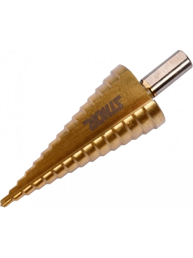 Grąžtas metalui pakopinis HSS 4-32mm Sthor | 4; 6; 8; 10; 12; 14; 16; 18; 20; 22; 24; 26; 28; 30; 32mm Grąžtas metalui pakopinis HSS 4-32mm Sthor | 4; 6; 8; 10; 12; 14; 16; 18; 20; 22; 24; 26; 28; 30; 32mm
