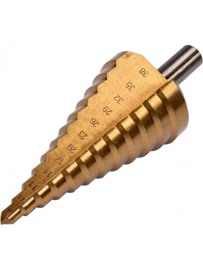 Grąžtas metalui pakopinis HSS 6-38mm Yato | 8; 11; 14; 17; 20; 23; 26; 29; 32; 35; 38mm