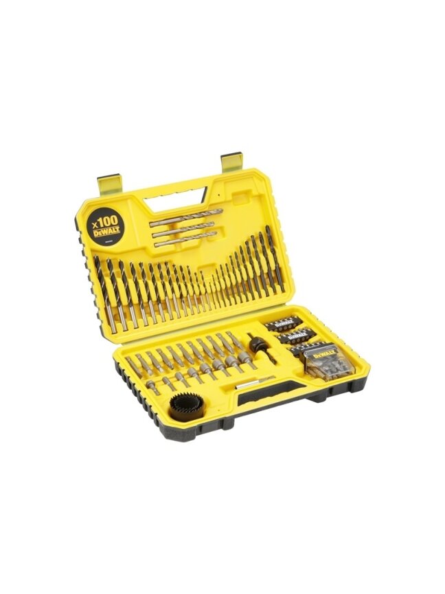 Grąžtų ir sukimo antgalių komplektas Dewalt, 100 vnt. Grąžtų ir sukimo antgalių komplektas Dewalt, 100 vnt.