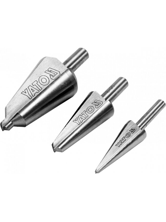 Grąžtų konusinių rinkinys, 3vnt HSS Yato | d-3-30mm, 3vnt Grąžtų konusinių rinkinys, 3vnt HSS Yato | d-3-30mm, 3vnt