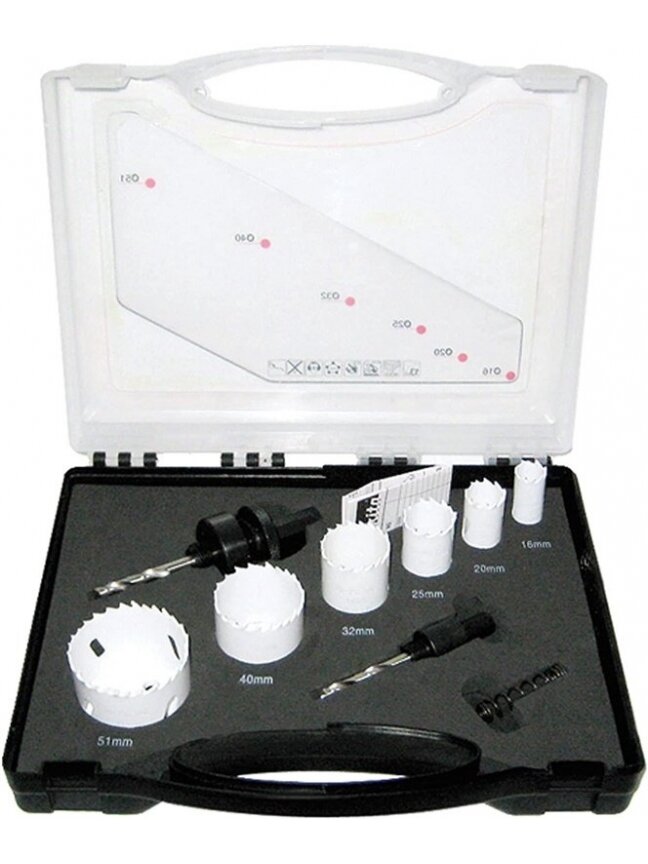 Gręžimo karūnų komplektas MAKITA D-47139, 9 vnt. 1 Gręžimo karūnų komplektas MAKITA D-47139, 9 vnt. 1