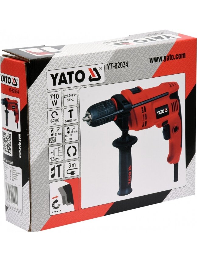 Gręžtuvas smūginis 710W Yato | Ø 1-13mm, 0-2800 aps/min 1 Gręžtuvas smūginis 710W Yato | Ø 1-13mm, 0-2800 aps/min 1