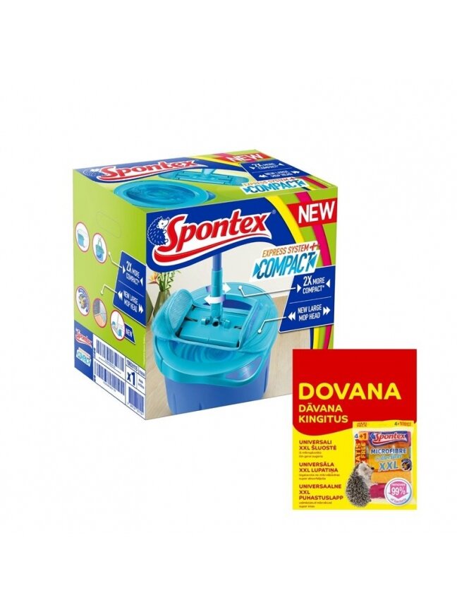 Grindų valymo rinkinys Spontex + DOVANA šluosčių rinkinys