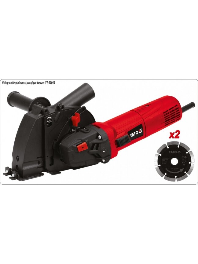 Griovelių darymo sienoje įrankis 125mm 1700W Yato 2 Griovelių darymo sienoje įrankis 125mm 1700W Yato 2