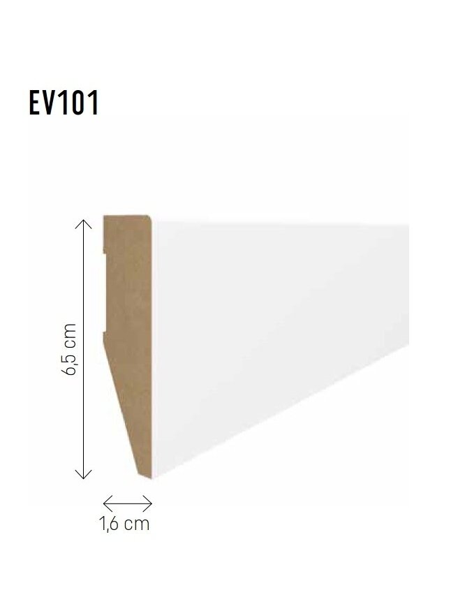 Grindjuostė MDF EVERA (EV401) balta | 120mm, 2.4m 1 Grindjuostė MDF EVERA (EV401) balta | 120mm, 2.4m 1