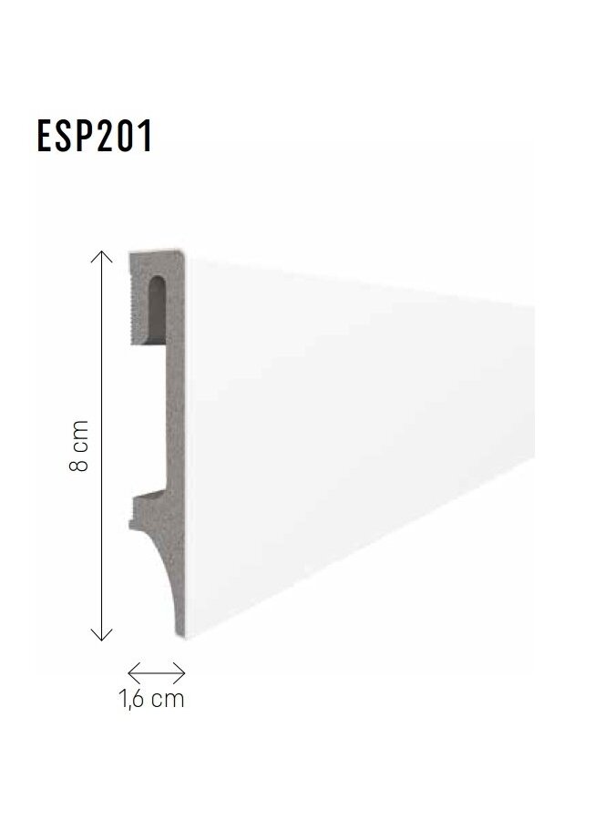 Grindjuostė ESPUMO (ESP201) balta | 80mm, 2.4m 1