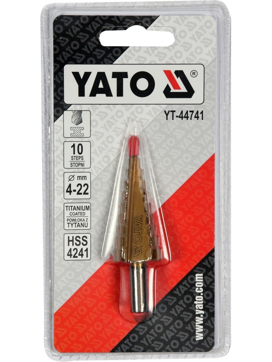 Grąžtas metalui pakopinis HSS 4-22mm Yato | 4; 6; 8; 10; 12; 14; 16; 18; 20; 22mm 5