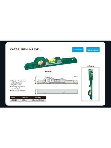 Gulsčiukas su magnetais Insize (250 mm) Gulsčiukas su magnetais Insize (250 mm)