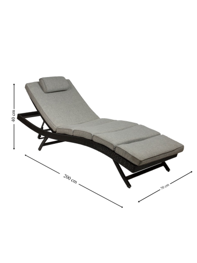 Gultas Suhl, pilkas, 200 cm x 70 cm x 40 cm Gultas Suhl, pilkas, 200 cm x 70 cm x 40 cm
