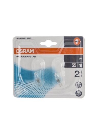 Halogeninė lemputė Osram T10, 5W, G4, 3000K, 55 lm 2 vnt.
