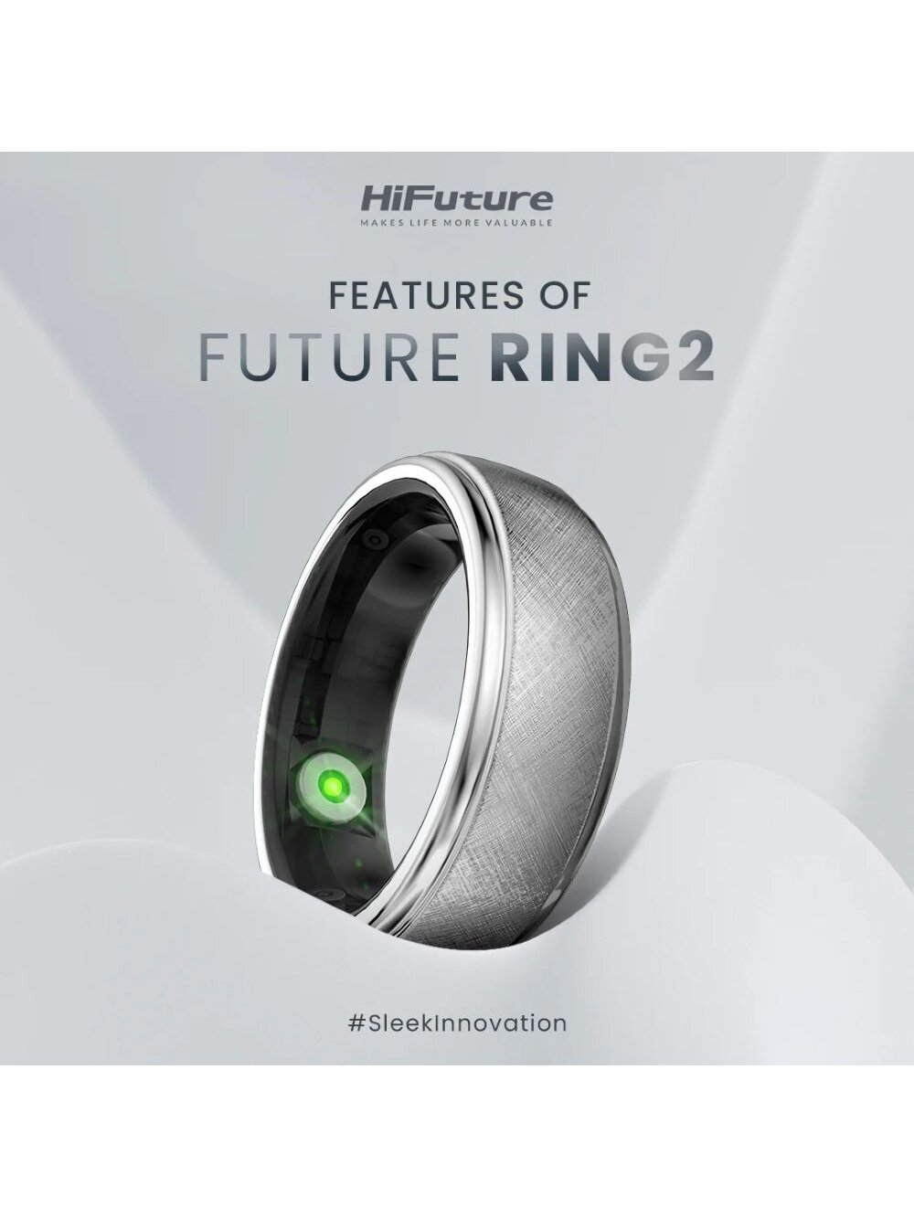 HiFuture Smart Ring2 Titanium Silver Išmanusis žiedas 10 (62mm) 7