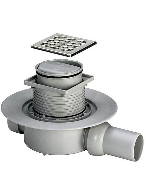 Horizontalus trapas, "sausas" DN50, su nerūdijančio plieno grotelėmis 100 x 100, (0,4 l/s)
