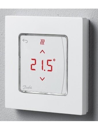 Icon™ su displėjumi, virštinkinis patalpos termostatas, 230V/50Hz, temp. ribos 5-35C, 3(1)A/230V AC