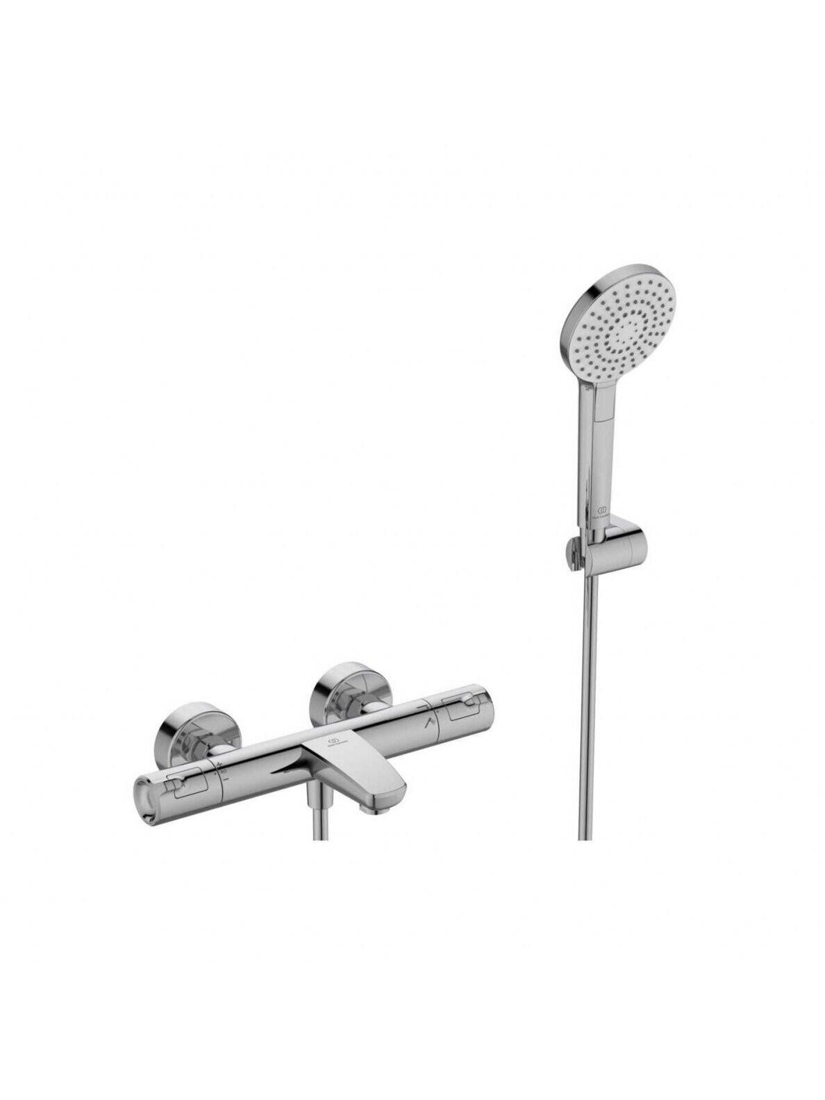 Ideal Standard Ceratherm T50 termostatinis vonios ir dušo maišytuvas su laikikliu ir rankine Evo dušo galva, chromas