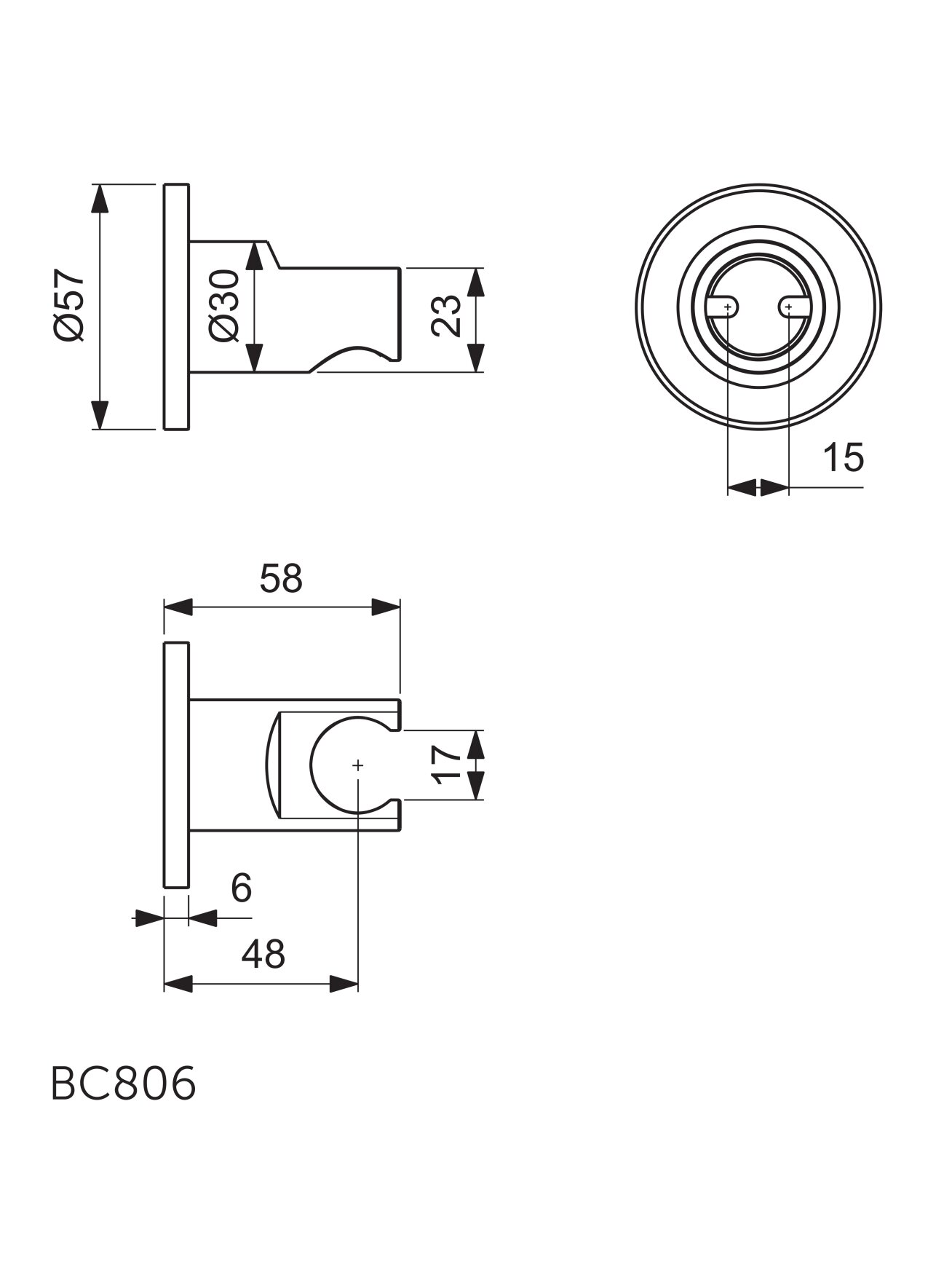Ideal Standard rankinio dušo laikiklis, juodas matinis 1