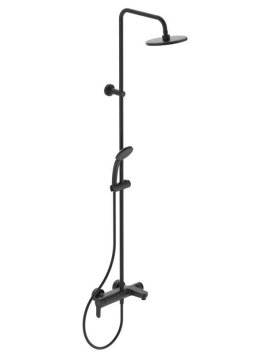 Ideal Standard Cerafine O vonios ir dušo sistema su apvalia Ø200 mm dušo galva, rankinis dušas 100 mm, juoda matinė