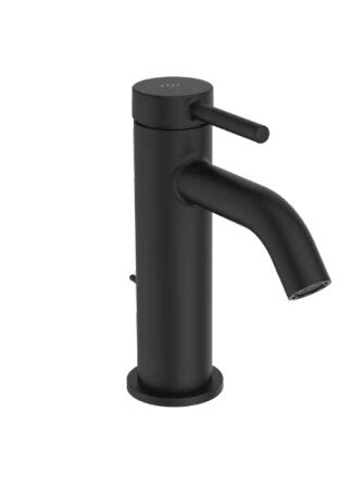 Ideal Standard CERALINE Nuovo H85 maišytuvas praustuvui su metaliniu dugno vožtuvu, 3,8 l/min, matinė juoda Ideal Standard CERALINE Nuovo H85 maišytuvas praustuvui su metaliniu dugno vožtuvu, 3,8 l/min, matinė juoda
