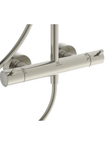 Ideal Standard T125 termostatinė dušo sistema su apvalia metaline 300 mm dušo galva, rankinis dušas "stick",Silver Storm 1 Ideal Standard T125 termostatinė dušo sistema su apvalia metaline 300 mm dušo galva, rankinis dušas "stick",Silver Storm 1