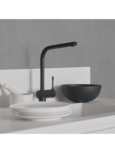 Ideal Standard CERALOOK plautuvės maišytuvas su sukiojamu snapu, CLICK technologija, juodas matinis Ideal Standard CERALOOK plautuvės maišytuvas su sukiojamu snapu, CLICK technologija, juodas matinis