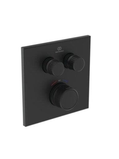 Ideal Standard Ceratherm Navigo potinkinis termostatinis maišytuvas dušui, dvi funkcijos, išorinė dalis, matinė juoda