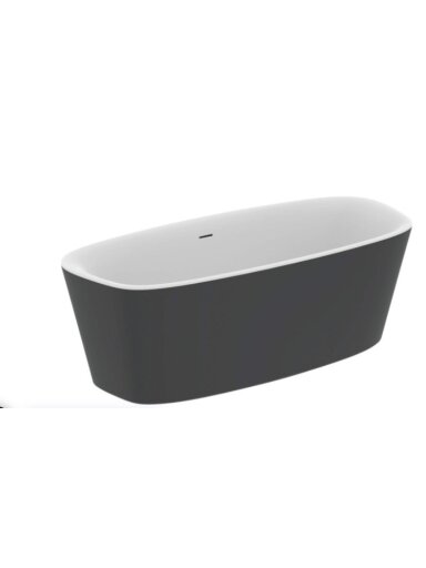 Ideal Standard Dea Duo laisvai pastatoma akrilinė vonia 180x80 cm su Click-Clack nuotekų vožtuvu, vidus matinė balta ir Ideal Standard Dea Duo laisvai pastatoma akrilinė vonia 180x80 cm su Click-Clack nuotekų vožtuvu, vidus matinė balta ir