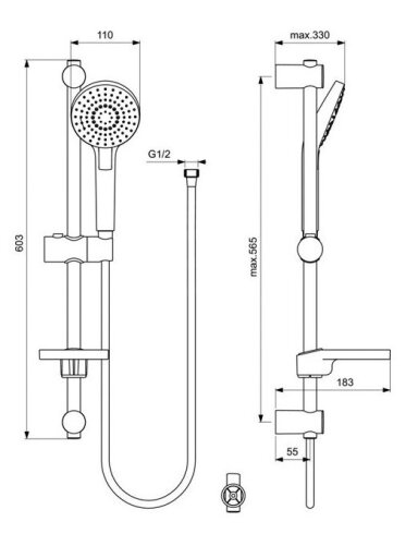 Ideal Standard dušo komplektas Idealrain Evo Round