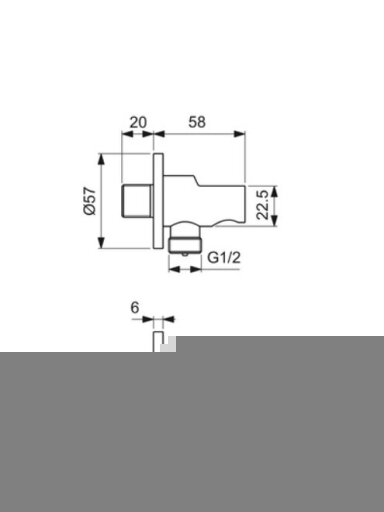 Ideal Standard dušo žarnos pajungimo alkūnė su laikikliu, magnetic grey spalva Ideal Standard dušo žarnos pajungimo alkūnė su laikikliu, magnetic grey spalva