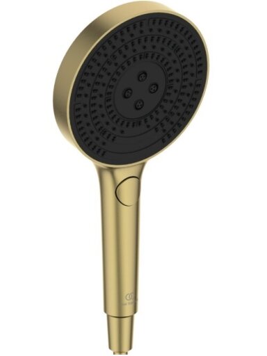 Ideal Standard Idealrain SOLOS rankinė dušo galva 130 mm, 3 funkcijos, 8 l/min, šlifuotas auksas Ideal Standard Idealrain SOLOS rankinė dušo galva 130 mm, 3 funkcijos, 8 l/min, šlifuotas auksas