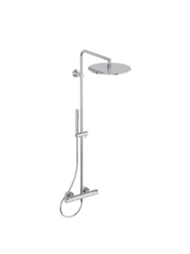Ideal Standard T125 termostatinė dušo sistema su apvalia metaline 300 mm pagrindinė dušo galva, rankinis dušas "stick",