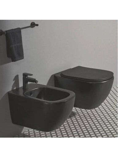Ideal Standard TESI pakabinamas unitazas su paslėptais tvirtinimais (Aquablade), 4,5/3 L, matinis juodas