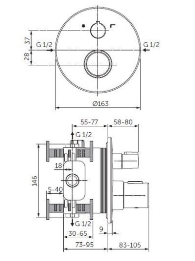 Ideal Standard virštinkinė termostatinio Ceratherm T100 dalis, juoda matinė 1 Ideal Standard virštinkinė termostatinio Ceratherm T100 dalis, juoda matinė 1