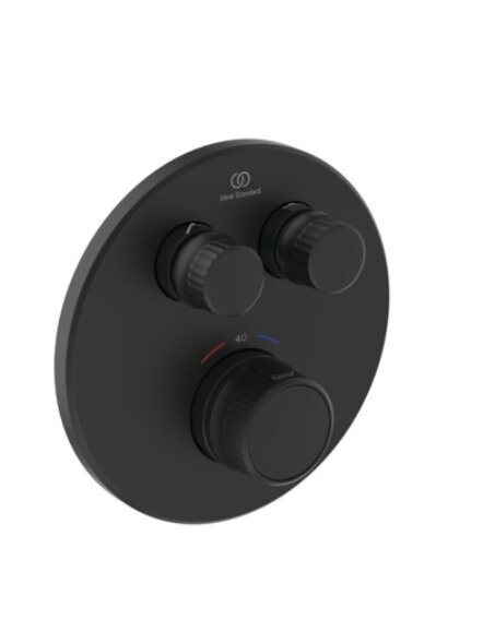 Ideal Standard Ceratherm Navigo potinkinis termostatinis maišytuvas dušui, dvi funkcijos, išorinė dalis, matinė juoda Ideal Standard Ceratherm Navigo potinkinis termostatinis maišytuvas dušui, dvi funkcijos, išorinė dalis, matinė juoda