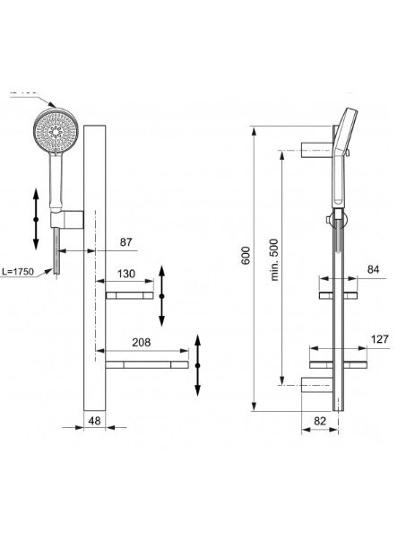 Ideal Standart Idealrain ALU+ dušo komplektas, juoda matinė 1 Ideal Standart Idealrain ALU+ dušo komplektas, juoda matinė 1