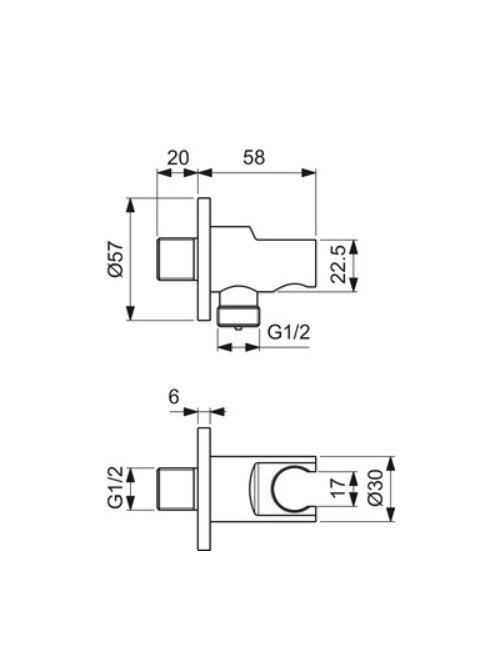 Ideal Standard dušo žarnos pajungimo alkūnė su laikikliu, magnetic grey spalva 1 Ideal Standard dušo žarnos pajungimo alkūnė su laikikliu, magnetic grey spalva 1