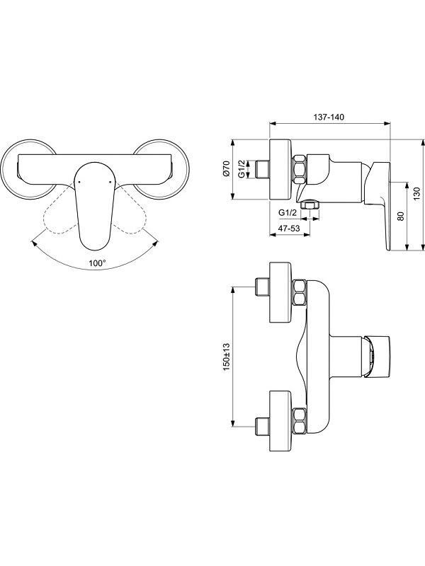 Ideal Standard Cerafine O dušo maišytuvas, matinis juodas 2 Ideal Standard Cerafine O dušo maišytuvas, matinis juodas 2