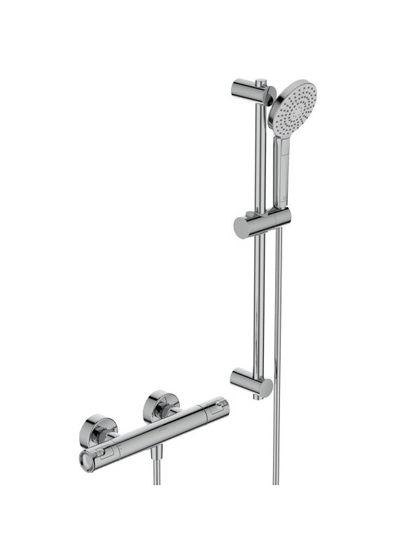 Ideal Standard termostatinis dušo maišytuvas Ceratherm T50 su rankiniu dušu ir dušo žarna Ideal Standard termostatinis dušo maišytuvas Ceratherm T50 su rankiniu dušu ir dušo žarna
